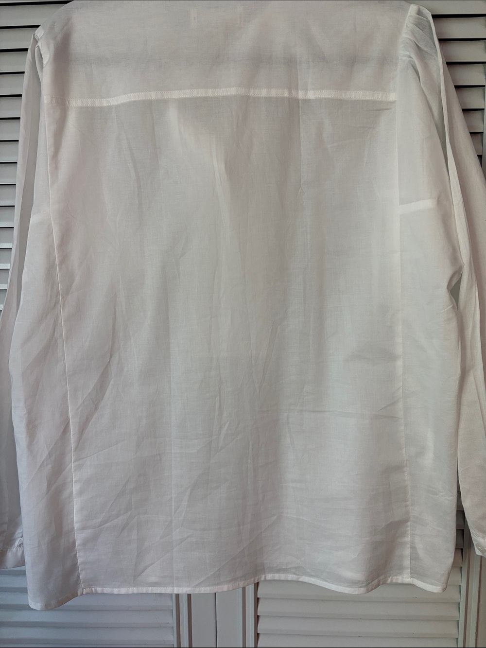 Banana Republic White Cotton Pintuck Popover Shirt Size Large - Picture 5 of 9